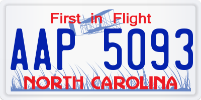 NC license plate AAP5093