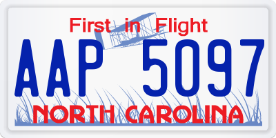 NC license plate AAP5097