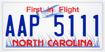NC license plate AAP5111