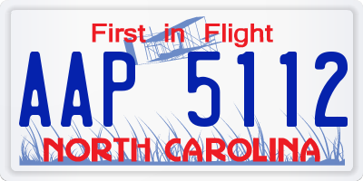 NC license plate AAP5112