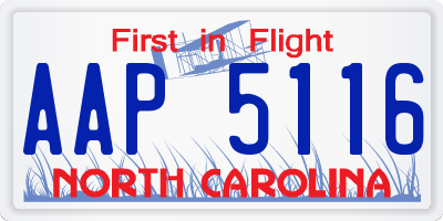 NC license plate AAP5116