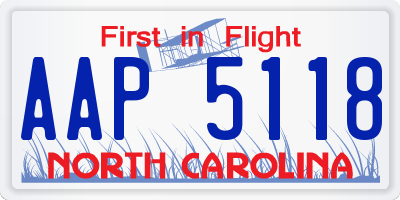 NC license plate AAP5118