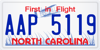 NC license plate AAP5119