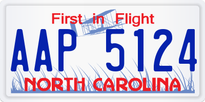 NC license plate AAP5124