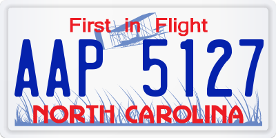 NC license plate AAP5127