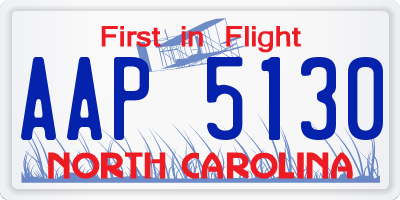 NC license plate AAP5130