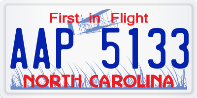 NC license plate AAP5133
