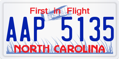 NC license plate AAP5135