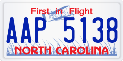 NC license plate AAP5138