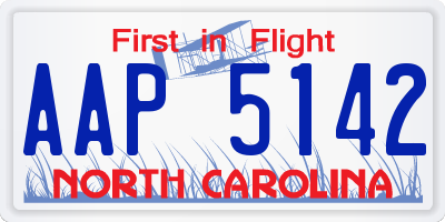 NC license plate AAP5142