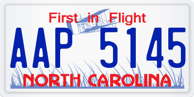 NC license plate AAP5145
