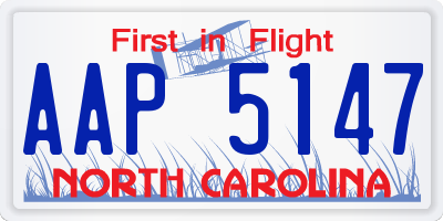 NC license plate AAP5147