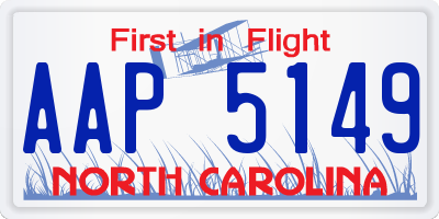 NC license plate AAP5149