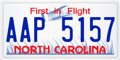 NC license plate AAP5157