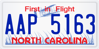 NC license plate AAP5163