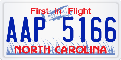 NC license plate AAP5166