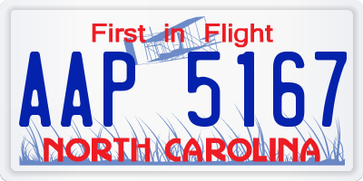 NC license plate AAP5167
