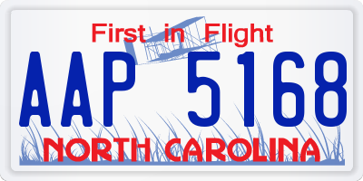 NC license plate AAP5168