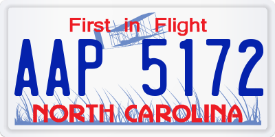 NC license plate AAP5172