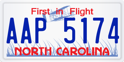 NC license plate AAP5174