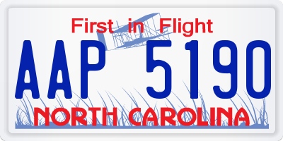 NC license plate AAP5190