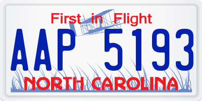 NC license plate AAP5193