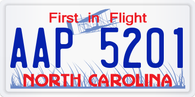 NC license plate AAP5201