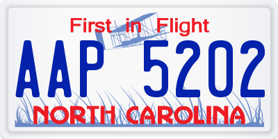 NC license plate AAP5202