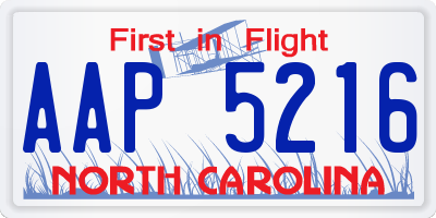 NC license plate AAP5216