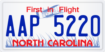 NC license plate AAP5220
