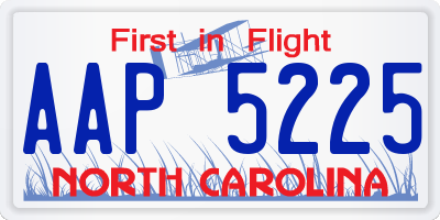 NC license plate AAP5225