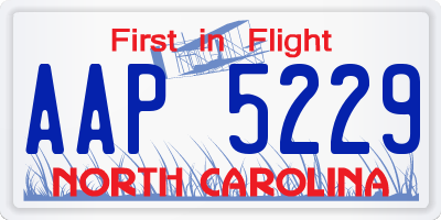 NC license plate AAP5229