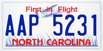 NC license plate AAP5231