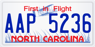 NC license plate AAP5236