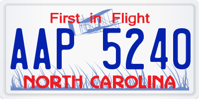 NC license plate AAP5240
