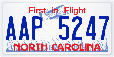NC license plate AAP5247