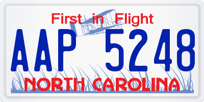 NC license plate AAP5248
