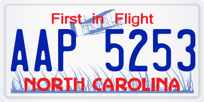 NC license plate AAP5253