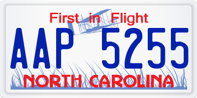 NC license plate AAP5255