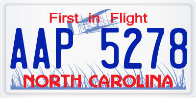 NC license plate AAP5278