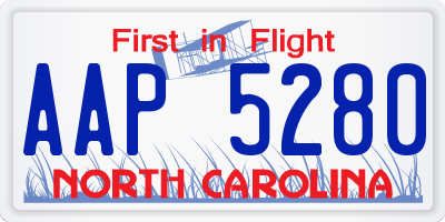 NC license plate AAP5280