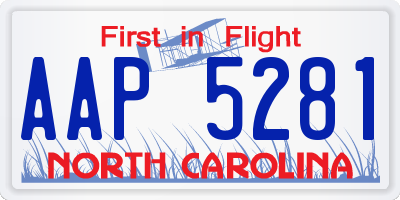 NC license plate AAP5281