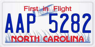 NC license plate AAP5282
