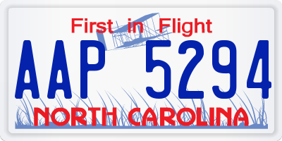 NC license plate AAP5294