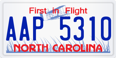 NC license plate AAP5310