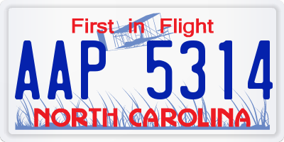 NC license plate AAP5314