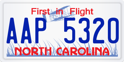 NC license plate AAP5320