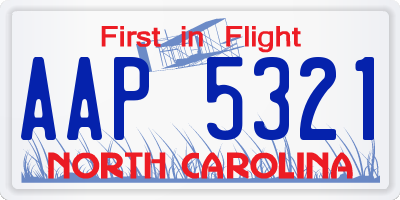 NC license plate AAP5321