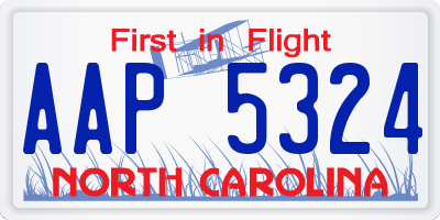 NC license plate AAP5324