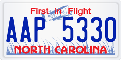 NC license plate AAP5330